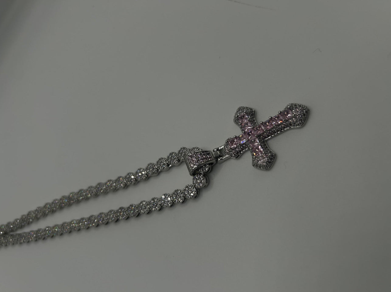 Certainty Pendant with Clustered Tennis Chain